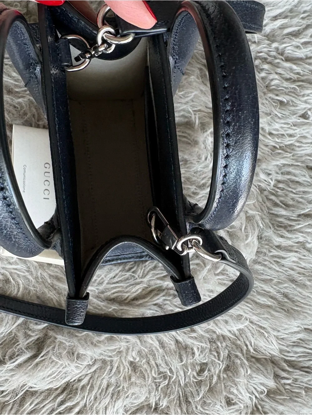 Gucci Beige & Black GG Supreme Mini Tote - Picture 4 of 5